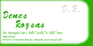 denes rozsas business card
